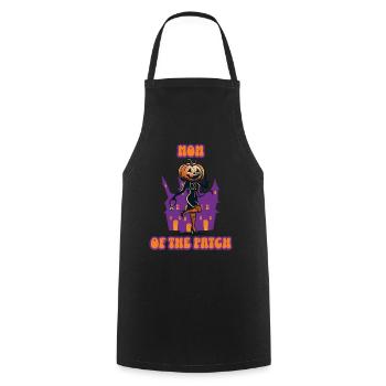 Maman du champ de citrouilles dicton amusant - Tablier de cuisine - noir - Devant - AI Model Male 185 dark (185cm)