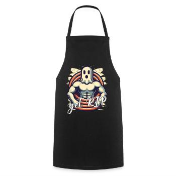 Halloween Kostüm Lustiger Geister Spruch - Kochschürze - Schwarz - Vorne - AI Model Male 185 dark (185cm)
