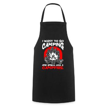 Je veux faire du camping et sentir comme un feu de camp - Tablier de cuisine - noir - Devant - AI Model Male 185 dark (185cm)