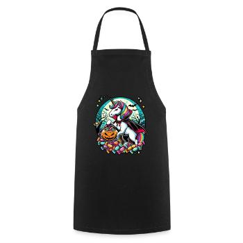 Funny Vampire Unicorn Loves Candy - Cooking Apron - black - Front - AI Model Male 185 dark (185cm)