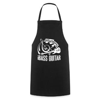 Bass guitar Funny Bass guitar - Cooking Apron - black - Front - AI Model Male 185 dark (185cm)