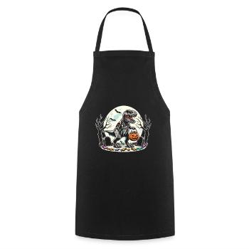 Drôle T-Rex Zombie Amour Bonbons - Tablier de cuisine - noir - Devant - AI Model Male 185 dark (185cm)