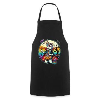 Funny Vampire Unicorn Loves Candy - Cooking Apron - black - Front - AI Model Male 185 dark (185cm)