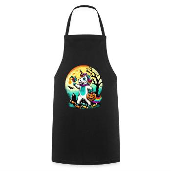 Funny Zombie Unicorn Loves Candy - Cooking Apron - black - Front - AI Model Male 185 dark (185cm)