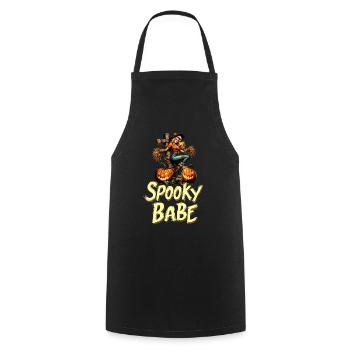 Spooky Babe Scarecrow Halloween Costume Ladies - Cooking Apron - black - Front - AI Model Male 185 dark (185cm)