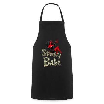 Spooky Babe Retro Devil Women's Costume - Cooking Apron - black - Front - AI Model Male 185 dark (185cm)