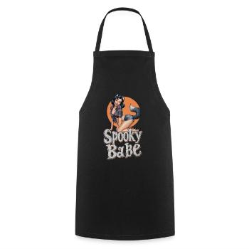 Costume de loup-garou rétro Spooky Babe pour femme - Tablier de cuisine - noir - Devant - AI Model Male 185 dark (185cm)
