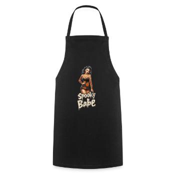 Spooky Babe Retro Tattoo Halloween Women - Cooking Apron - black - Front - AI Model Male 185 dark (185cm)