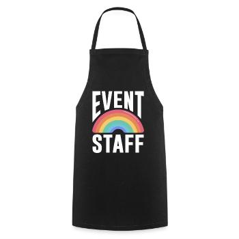 Event Staff Front Design Party Crew Pride LGBT - Kochschürze - Schwarz - Vorne - AI Model Male 185 dark (185cm)
