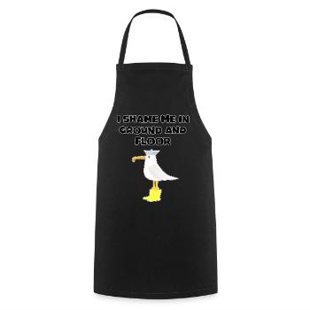 Coastal Unicorn German Proverb - English - Cooking Apron - black - Front - AI Model Male 185 dark (185cm)
