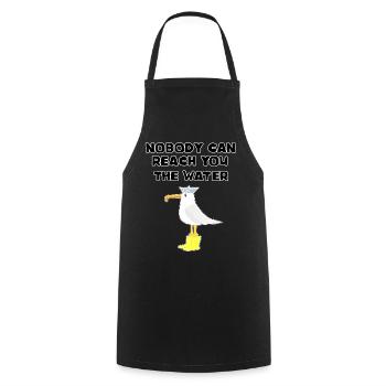 Coastal Unicorn German Proverb - English - Cooking Apron - black - Front - AI Model Male 185 dark (185cm)