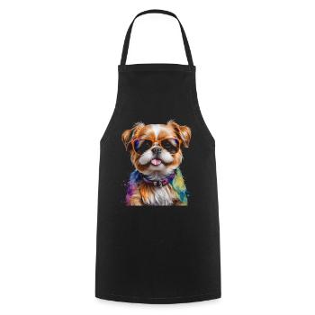 Shih Tzu Lunettes de soleil chien drôle animal imprimé - Tablier de cuisine - noir - Devant - AI Model Male 185 dark (185cm)