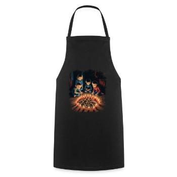 Okkulte Beschwörung Rituale Retro Vintage Design - Kochschürze - Schwarz - Vorne - AI Model Male 185 dark (185cm)