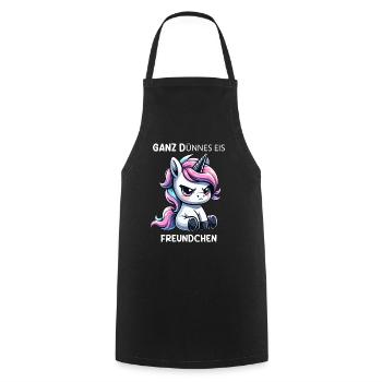 Very thin ice cream friend - Cooking Apron - black - Front - AI Model Male 185 dark (185cm)