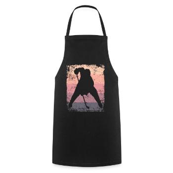 joueurs de hockey sur glace vintage hockey sur glace - Tablier de cuisine - noir - Devant - AI Model Male 185 dark (185cm)