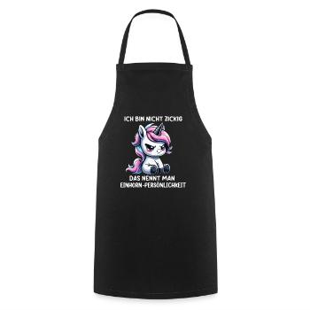 Einhorn Persönlichkeit Sarkastischer Spruch - Kochschürze - Schwarz - Vorne - AI Model Male 185 dark (185cm)