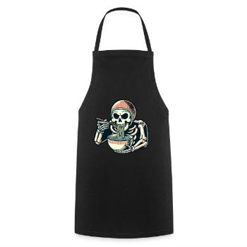 Skeleton Ramen Noodles for Horror Movies Japanese - Cooking Apron - black - Front - AI Model Male 185 dark (185cm)