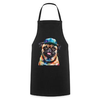 Carlin Snapback Cap Chien Coloré Conception Drôle Imprimer - Tablier de cuisine - noir - Devant - AI Model Male 185 dark (185cm)