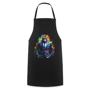 Gorilla Anzug Affe Bunt Tier Design Print - Kochschürze - Schwarz - Vorne - AI Model Male 185 dark (185cm)