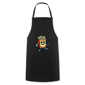 Scary popcorn for scary movies Halloween - Cooking Apron - black - Front - AI Model Male 185 dark (185cm)