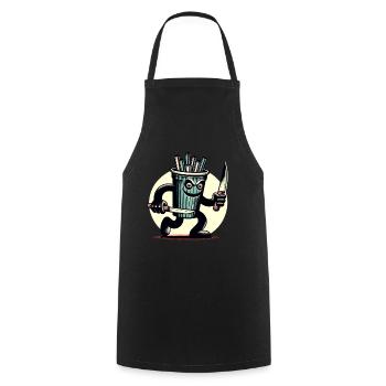 Scary Psycho Drinking Cup Drinks - Cooking Apron - black - Front - AI Model Male 185 dark (185cm)