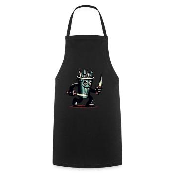 Scary Psycho Drinking Cup Drinks - Cooking Apron - black - Front - AI Model Male 185 dark (185cm)