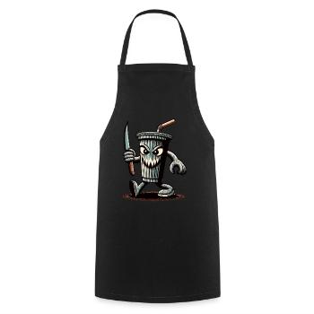 Scary Psycho Drinking Cup Drinks - Cooking Apron - black - Front - AI Model Male 185 dark (185cm)
