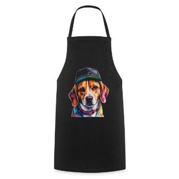 Beagle Snapback Cap Dog Funny Animal Design Print - Cooking Apron - black - Front - AI Model Male 185 dark (185cm)