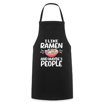 I Like Ramen And Maybe 3 People Chopsticks Noodle - Kochschürze - Schwarz - Vorne - AI Model Male 185 dark (185cm)