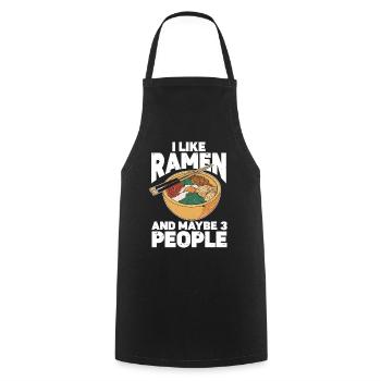 I Like Ramen And Maybe 3 People Chopsticks Noodle - Kochschürze - Schwarz - Vorne - AI Model Male 185 dark (185cm)