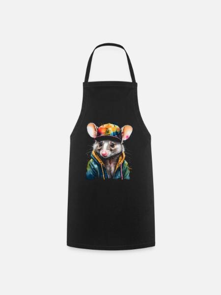 Opossum Snapback Cap Cool Tier Design Print - Forklæde - sort