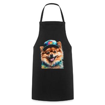 Pomeranian Pomeranian Snapback Cap Dog Print - Cooking Apron - black - Front - AI Model Male 185 dark (185cm)