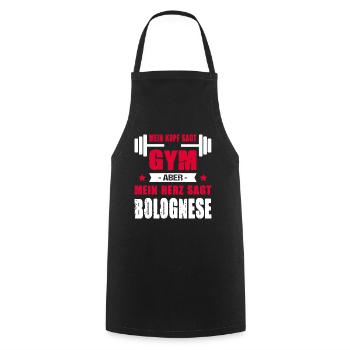 Mein Kopf Sagt Gym Aber Mein Herz Sagt Bolognese - Kochschürze - Schwarz - Vorne - AI Model Male 185 dark (185cm)