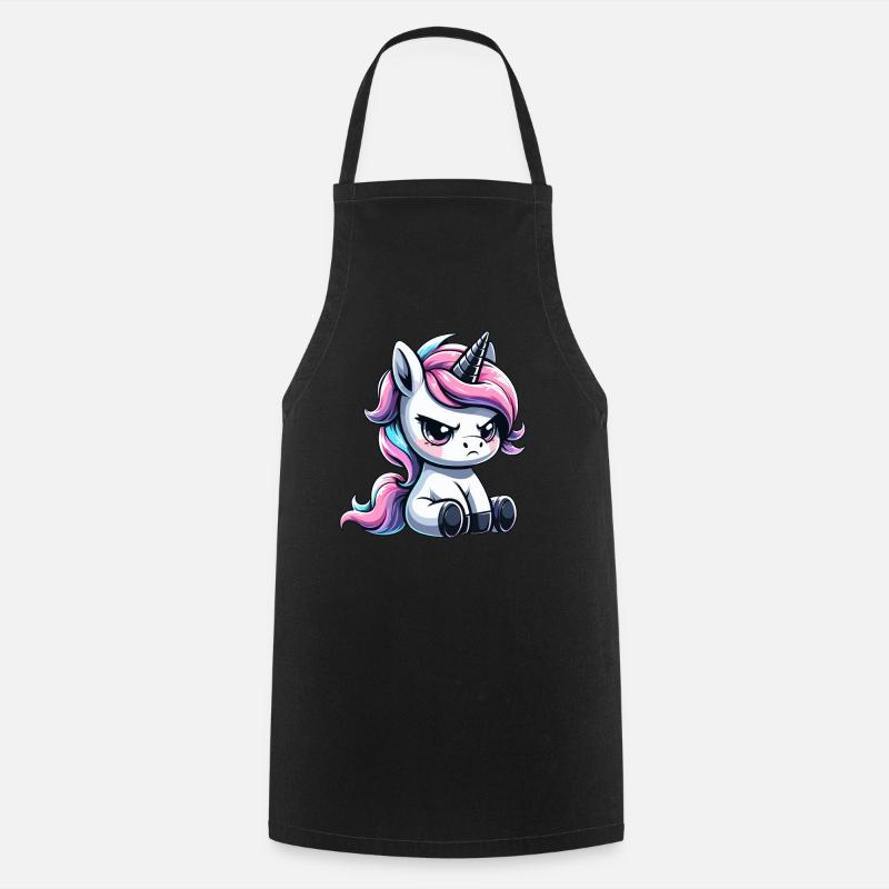 Licorne capricieuse - Tablier de cuisine - noir