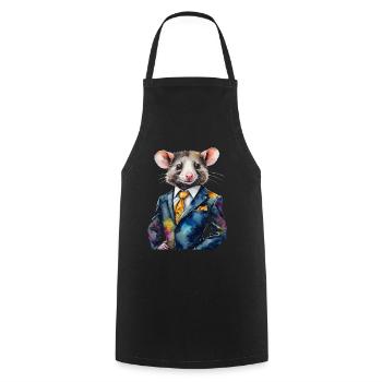 Opossum Suit Colorful Animal Design Print - Cooking Apron - black - Front - AI Model Male 185 dark (185cm)