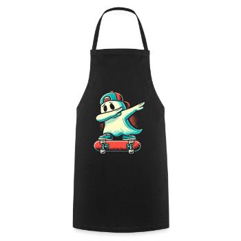 Skateboaring Dabbing Fantôme Drôle Halloween - Tablier de cuisine - noir - Devant - AI Model Male 185 dark (185cm)
