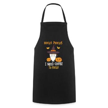 Hocus Pocus Kaffee Hexe Niedlich Lustig - Kochschürze - Schwarz - Vorne - AI Model Male 185 dark (185cm)