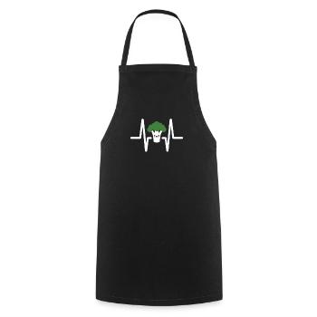 Rythme cardiaque ECG de brocoli - Tablier de cuisine - noir - Devant - AI Model Male 185 dark (185cm)