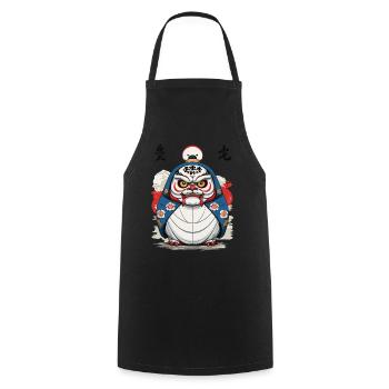 Esthétique japonaise Daruma Yokai Design - Tablier de cuisine - noir - Devant - AI Model Male 185 dark (185cm)