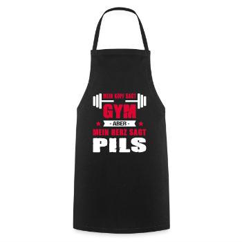 Mein Kopf Sagt Gym Aber Mein Herz Sagt Pils Bier - Kochschürze - Schwarz - Vorne - AI Model Male 185 dark (185cm)