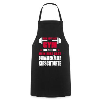 Gym Mein Herz Sagt Schwarzwälder Kirschtorte - Kochschürze - Schwarz - Vorne - AI Model Male 185 dark (185cm)