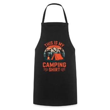 This is my Camping Shirt Campen - Cooking Apron - black - Front - AI Model Male 185 dark (185cm)