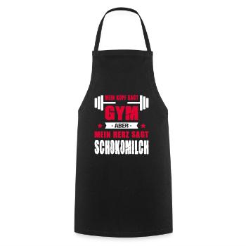 Mein Kopf Sagt Gym Aber Mein Herz Sagt Schokomilch - Kochschürze - Schwarz - Vorne - AI Model Male 185 dark (185cm)