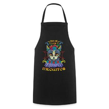 Dia De Los Meowtos Muertos Day Of Dead Halloween - Cooking Apron - black - Front - AI Model Male 185 dark (185cm)