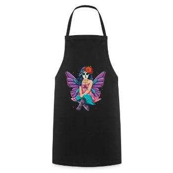 Fairy Muertos Tag der Toten Halloween - Kochschürze - Schwarz - Vorne - AI Model Male 185 dark (185cm)