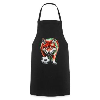 Wolf Fußball Bunt Italien Tier Design Print - Kochschürze - Schwarz - Vorne - AI Model Male 185 dark (185cm)