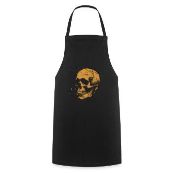 Crâne Halloween Vintage Look - Crâne Squelette - Tablier de cuisine - noir - Devant - AI Model Male 185 dark (185cm)