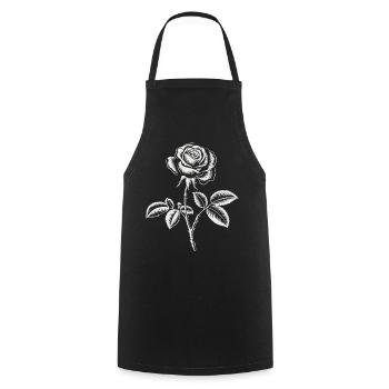 Flower Botanical Art Floral Vintage Romantic - Cooking Apron - black - Front - AI Model Male 185 dark (185cm)