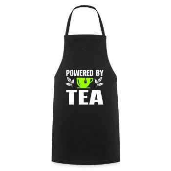 Tea Lover Tea Drinker Quotes Powered By Tea - Kochschürze - Schwarz - Vorne - AI Model Male 185 dark (185cm)