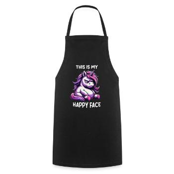 This Is My Happy Face - Cooking Apron - black - Front - AI Model Male 185 dark (185cm)